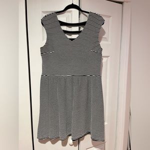 Black and White Striped Sun Dress